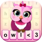 cute owl keyboard theme android application logo